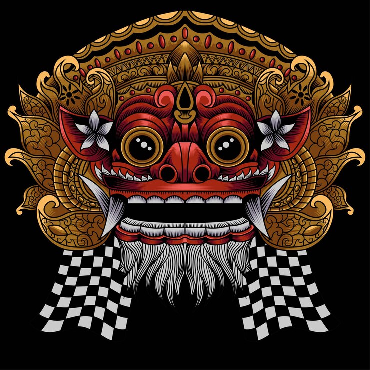 Illustrazione di vettore della maschera balinese di Barong