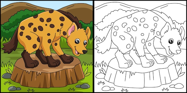 Illustrazione di vettore della pagina di coloritura della iena