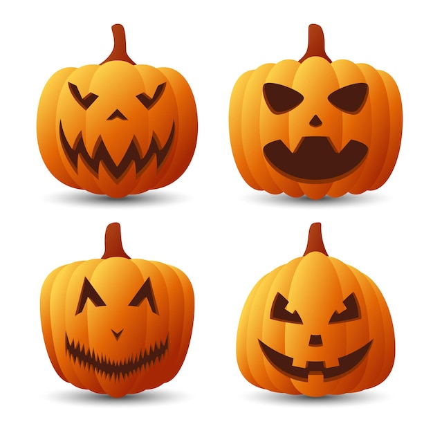 Illustrazione di vettore della raccolta del fronte della zucca di Halloween