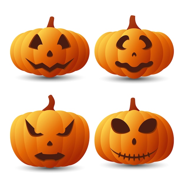 Illustrazione di vettore della raccolta del fronte della zucca di Halloween
