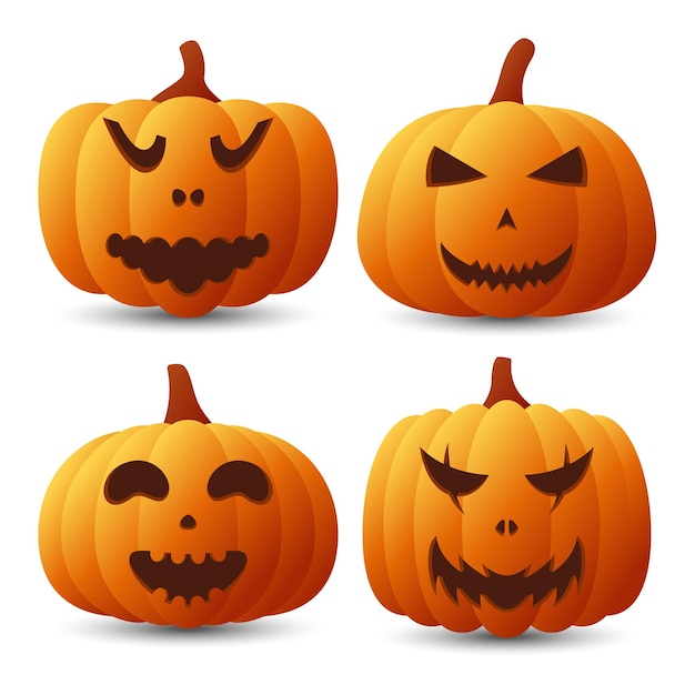 Illustrazione di vettore della raccolta del fronte della zucca di Halloween