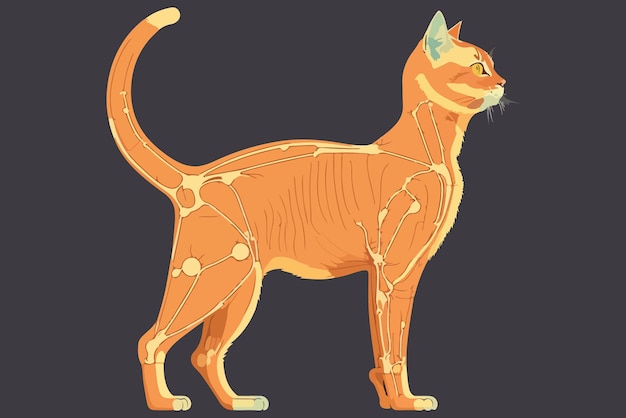 Illustrazione di vettore di anatomia del gatto