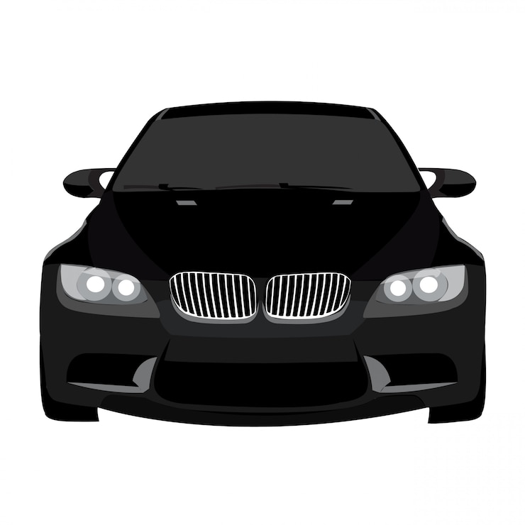 Vettore illustrazione di vettore di auto nero isolato su sfondo bianco completo modificabile