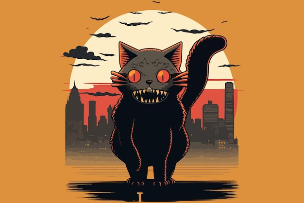 Illustrazione di vettore di Catzilla