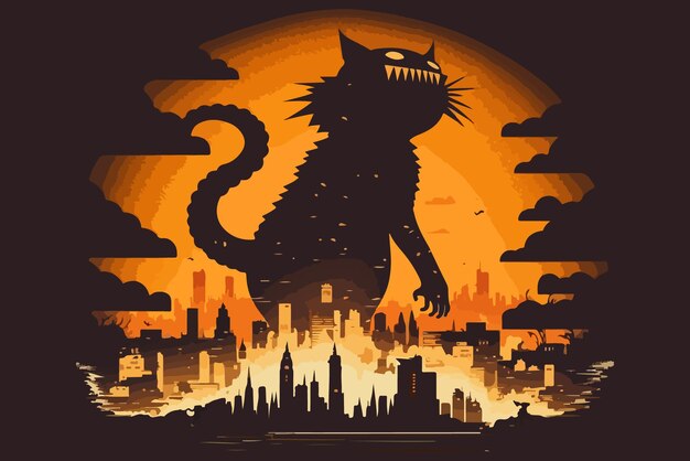 Illustrazione di vettore di Catzilla