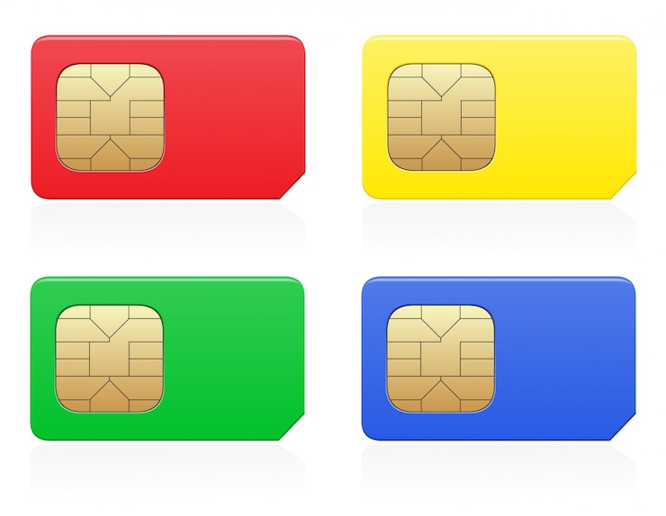 Vettore illustrazione di vettore di colore carta sim