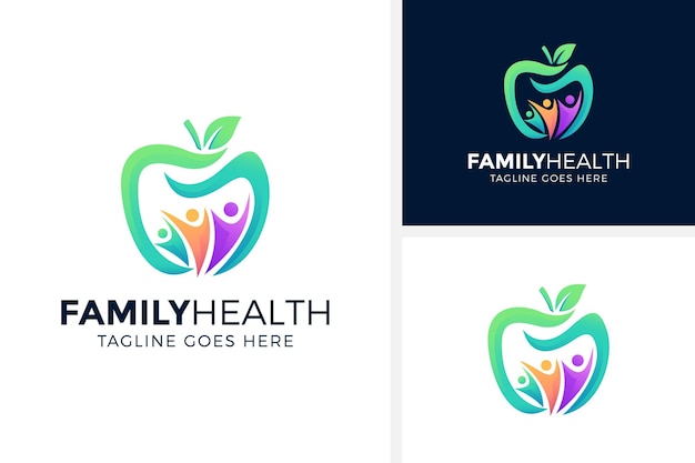 Illustrazione di vettore di progettazione di logo di salute della famiglia