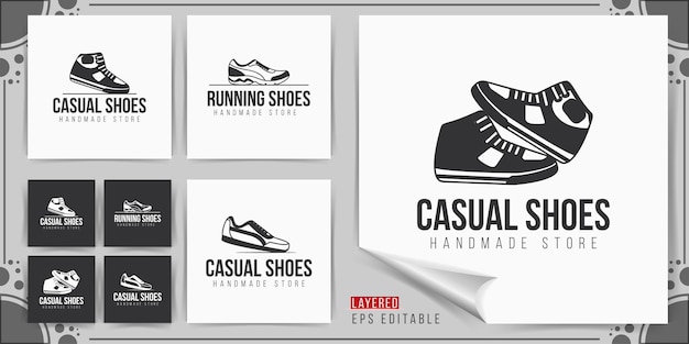 Illustrazione di vettore di progettazione di logo di scarpe casual