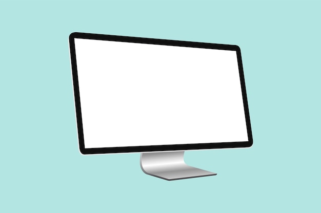 Illustrazione di vettore di vista laterale del monitor del computer desktop