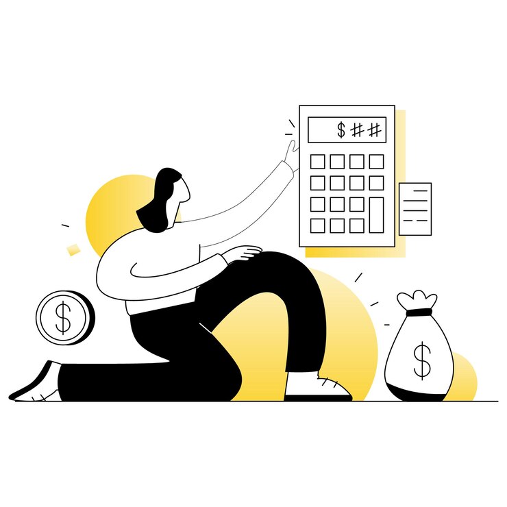 Vettore illustrazione di vettori di affari di imposta di finanza linea piatta