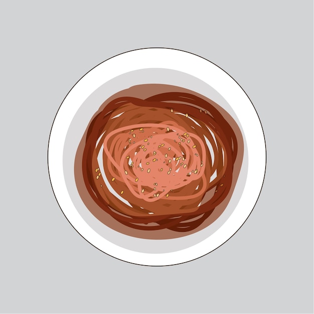 illustrazione di zuppa di noodle fredda