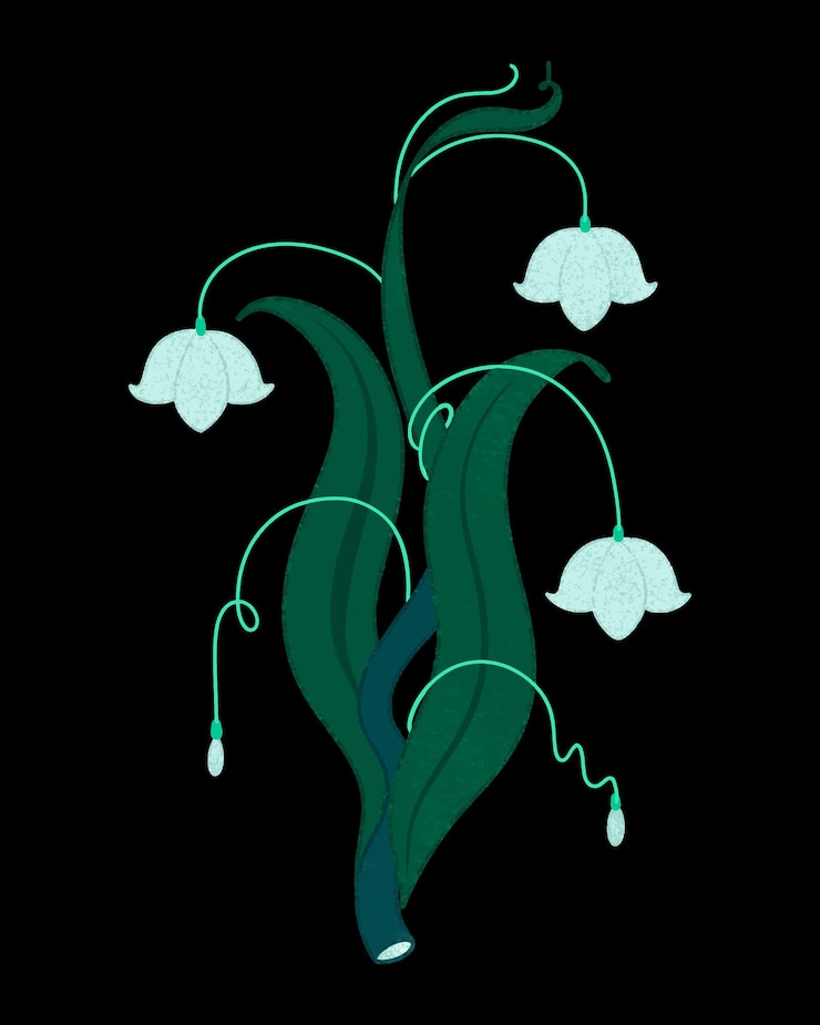 Vettore illustrazione digitali di fiori estetici in fiore