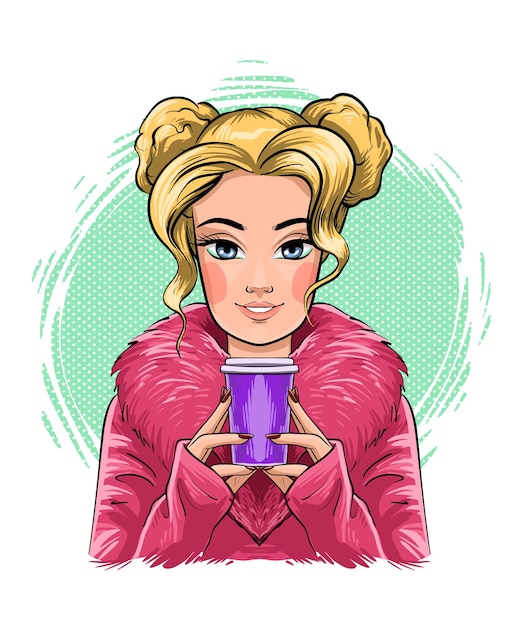 Illustrazione disegnata a mano bella giovane donna