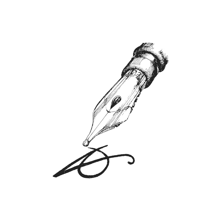 Illustrazione disegnata a mano del pennino della penna nel vettore
