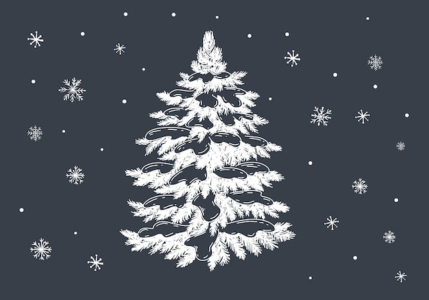 Illustrazione disegnata a mano dell'albero di Natale