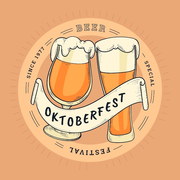 Illustrazione disegnata a mano dell'oktoberfest