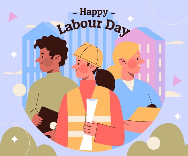 Illustrazione disegnata a mano della festa del lavoro
