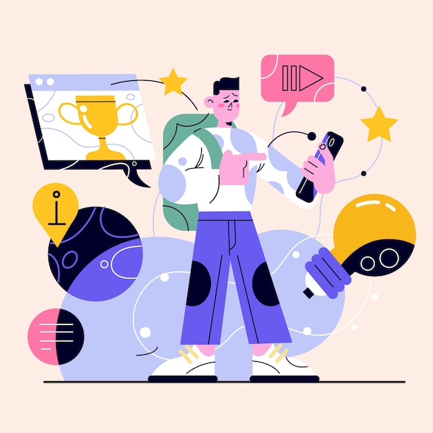 Illustrazione disegnata a mano della gen alpha