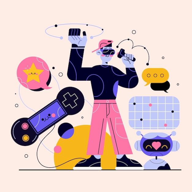 Illustrazione disegnata a mano della Gen Alpha.