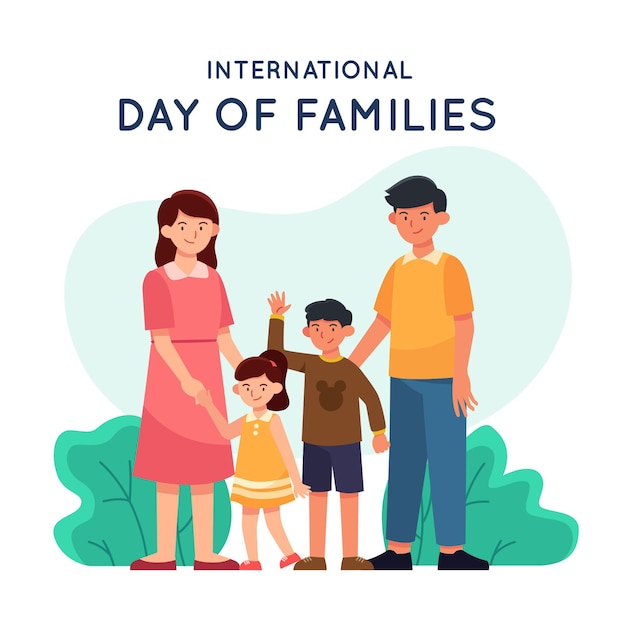 Illustrazione disegnata a mano della giornata internazionale delle famiglie