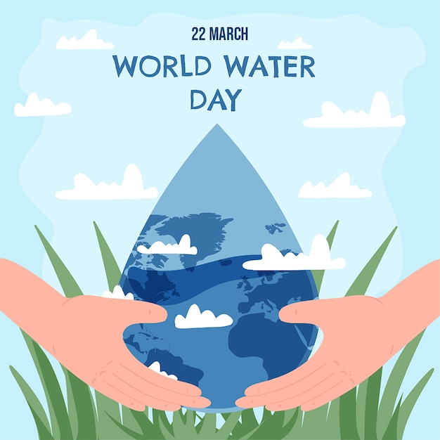 Illustrazione disegnata a mano della giornata mondiale dell'acqua