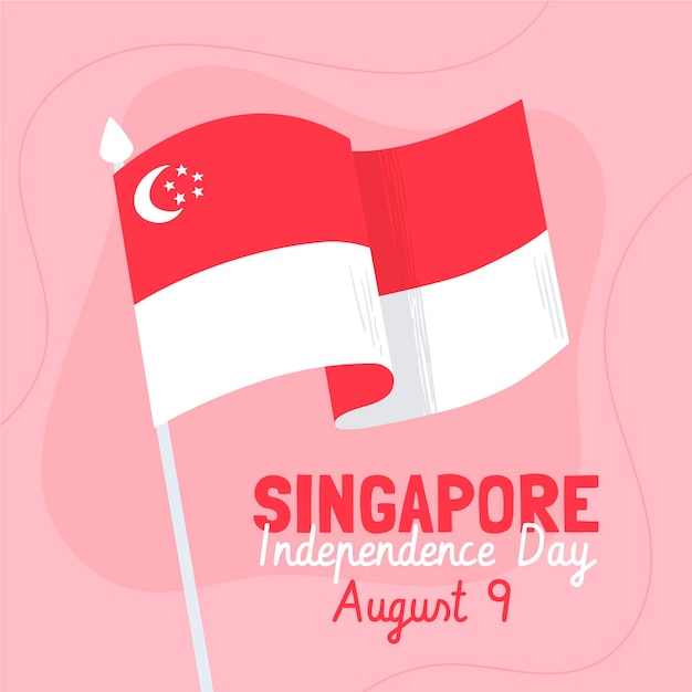 Illustrazione disegnata a mano della giornata nazionale di Singapore