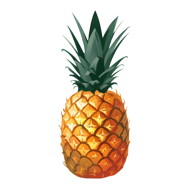 Illustrazione disegnata a mano dettagliata della pittura disegnata a mano dell'ananas