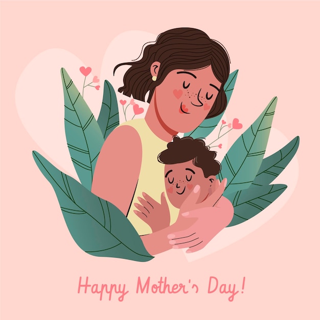 Illustrazione disegnata a mano di festa della mamma