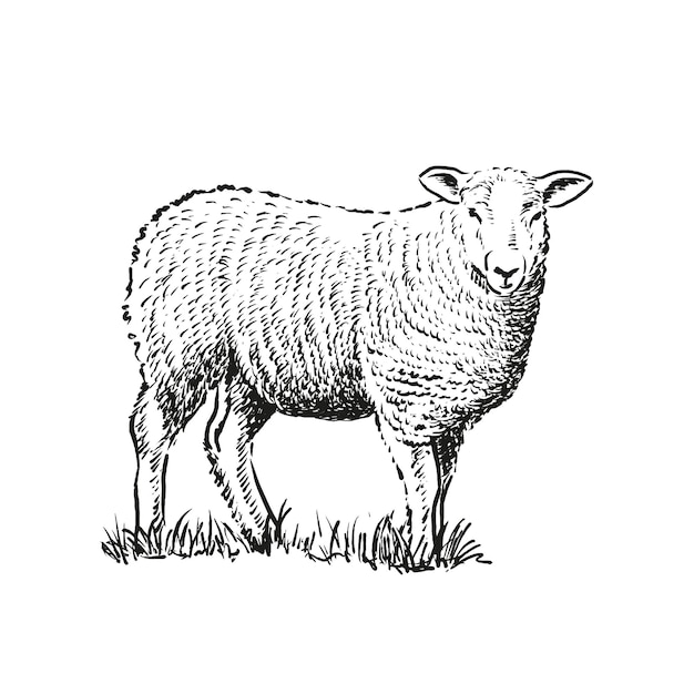 Illustrazione disegnata a mano di pecore