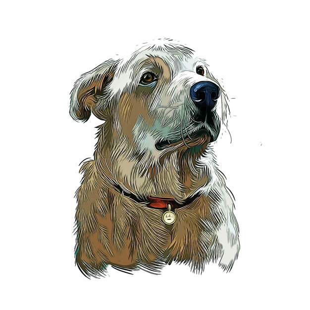 Illustrazione disegnata a mano di schizzo dell'acquerello del cane di Akbash
