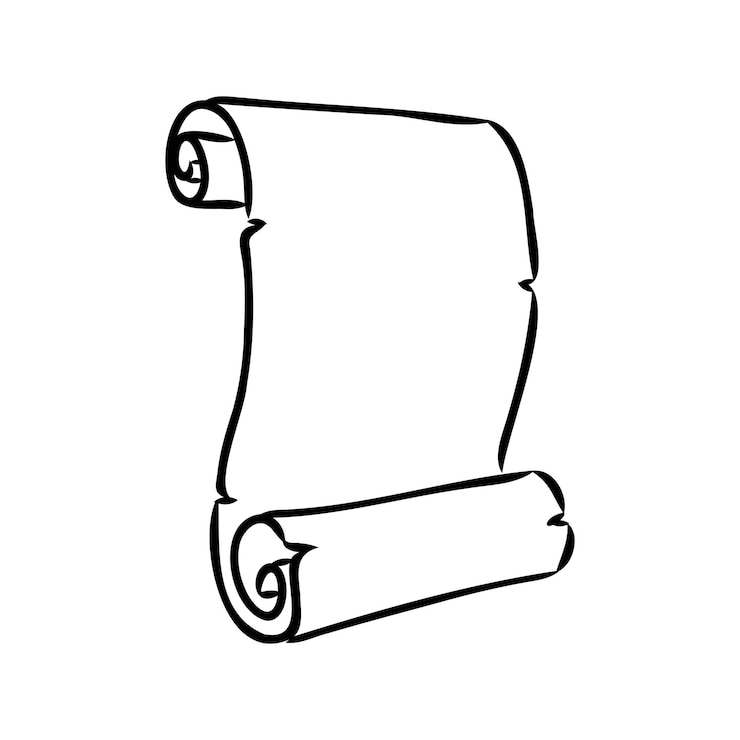Vettore illustrazione disegnata a mano di vettore di vecchie pergamene in stile vintage inciso isolato su priorità bassa bianca