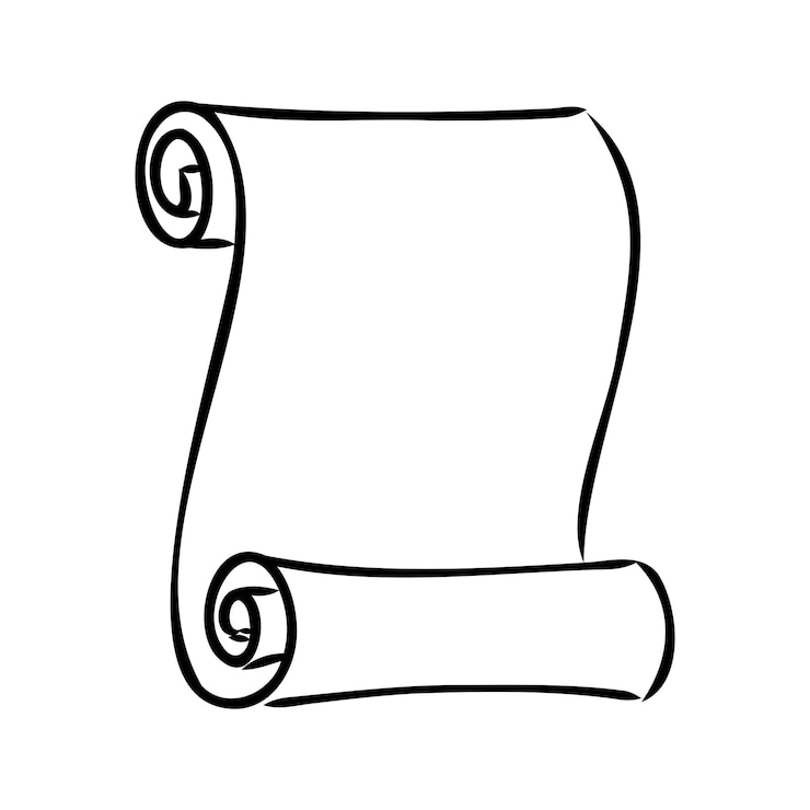 Vettore illustrazione disegnata a mano di vettore di vecchie pergamene in stile vintage inciso isolato su priorità bassa bianca