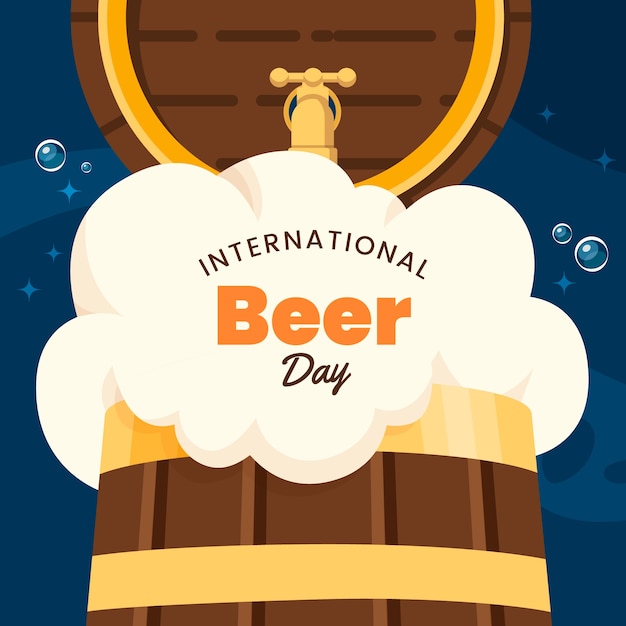 Illustrazione disegnata a mano per la celebrazione della giornata internazionale della birra