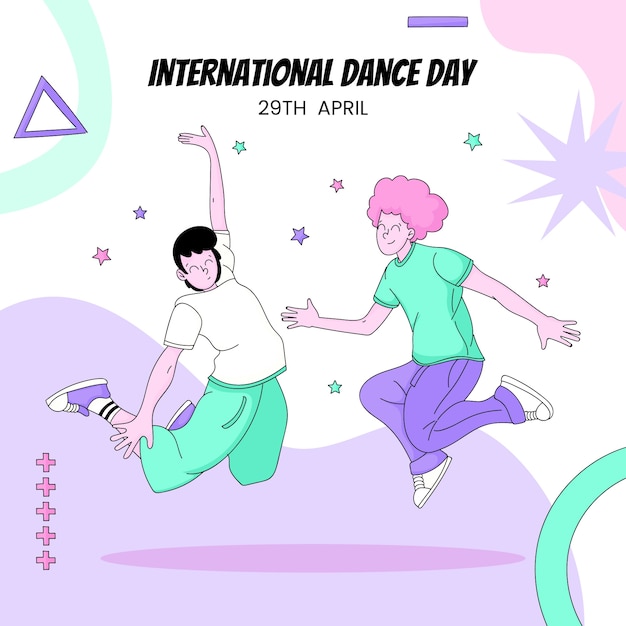 Illustrazione disegnata a mano per la celebrazione della Giornata internazionale della danza