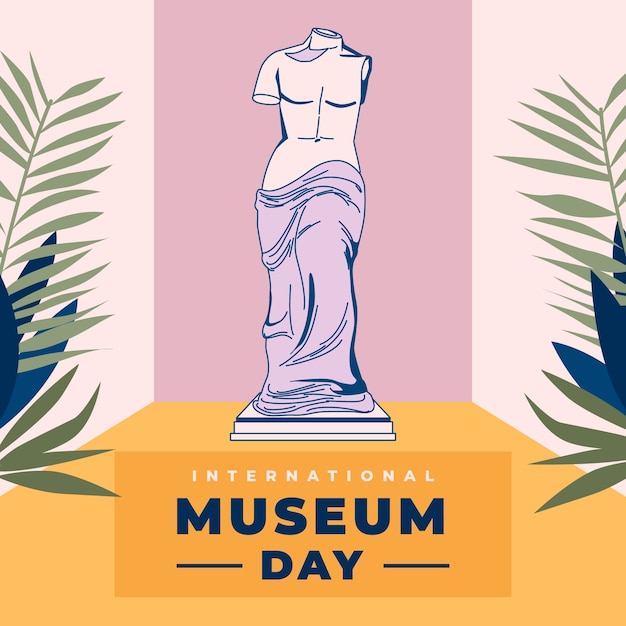 Illustrazione disegnata a mano per la giornata internazionale dei musei