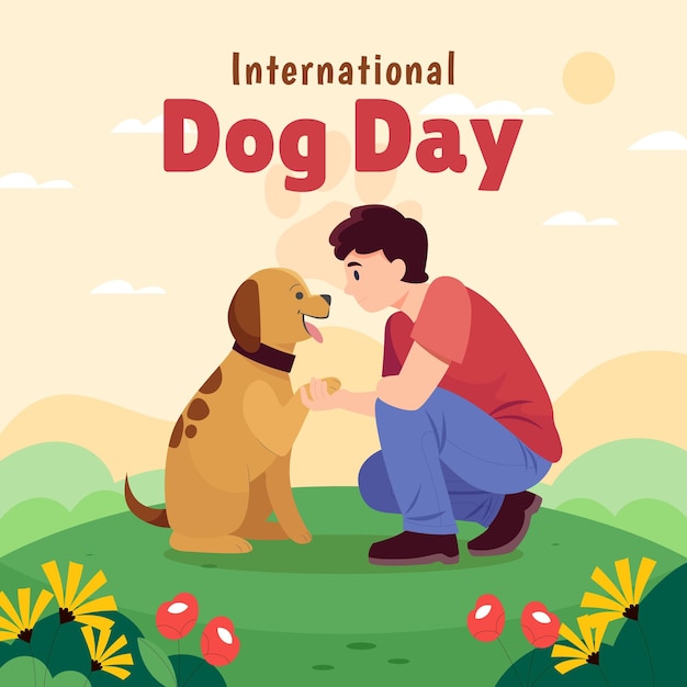 Illustrazione disegnata a mano per la Giornata Internazionale del Cane