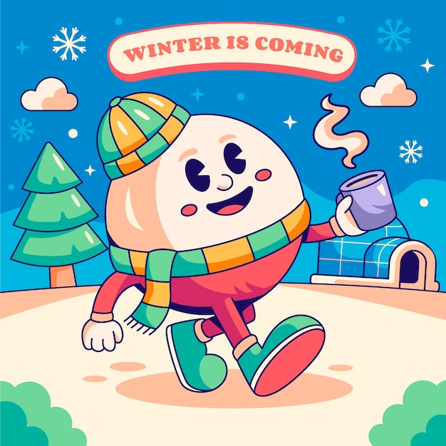 Illustrazione disegnata a mano per la stagione invernale