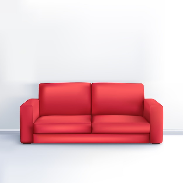 Illustrazione divano rosso