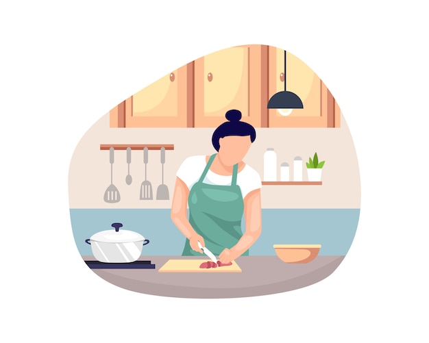 illustrazione donna che cucina