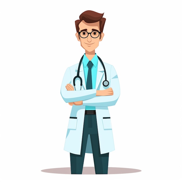 illustrazione dottore ospedale clinica medica medicina vettore salute appartamento cura persona felice