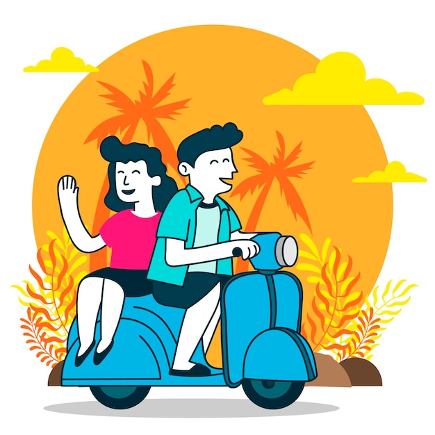 Illustrazione estiva piatta