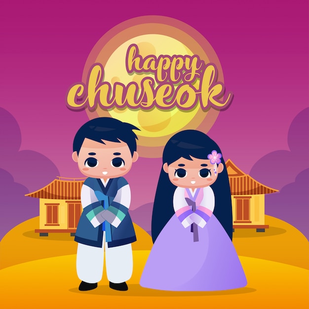 Illustrazione felice Chuseok