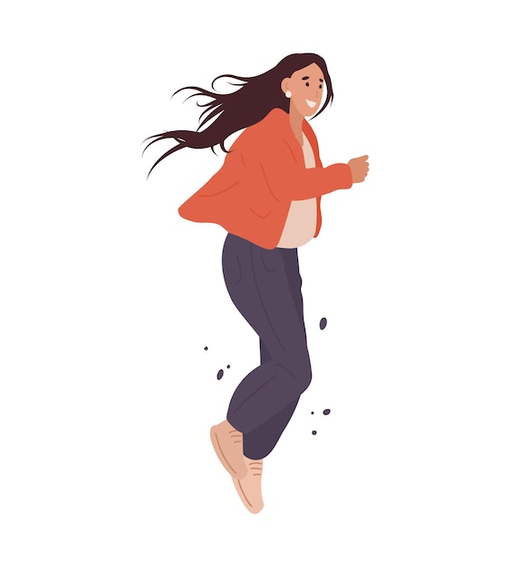 Illustrazione felice del fumetto della donna che salta