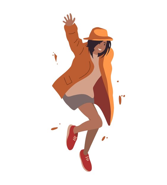 Illustrazione felice del fumetto della donna che salta
