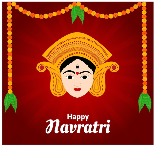 Illustrazione felice di vettore di celebrazione di festival indù indiano di Navratri