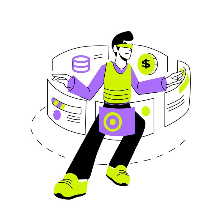Illustrazione fintech innovativa con grafica