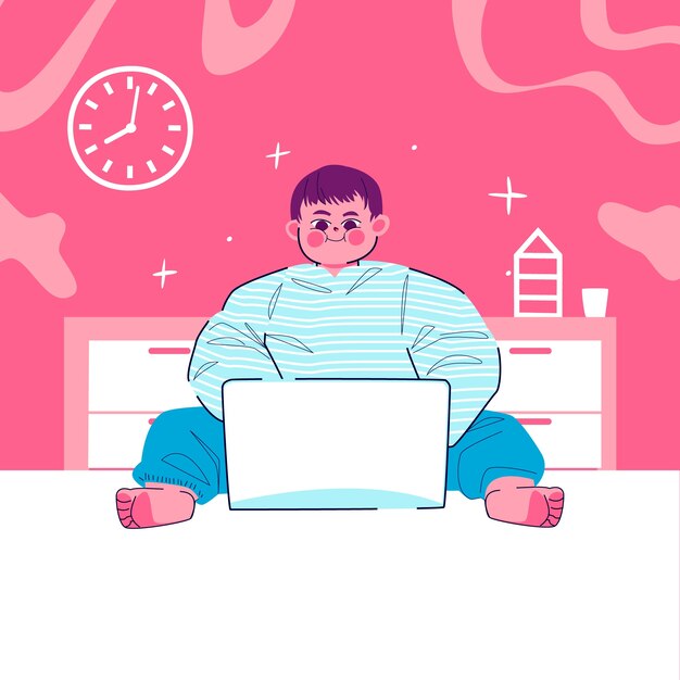 Illustrazione flat design gen alpha.