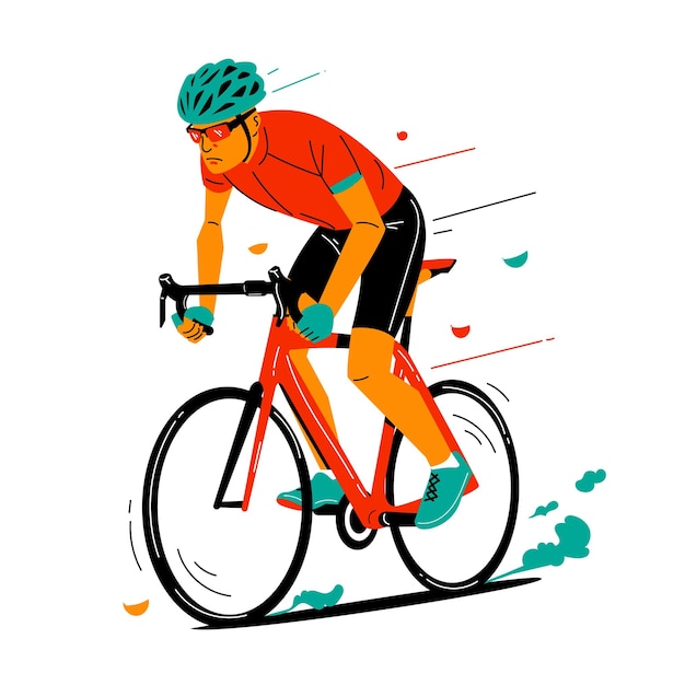 Illustrazione Flat Road Bike Bicycle Racing Isolato