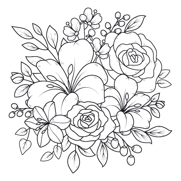 Illustrazione floreale disegnata a mano