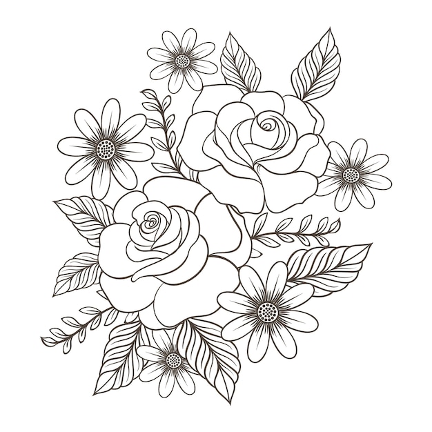 Illustrazione floreale disegnata a mano